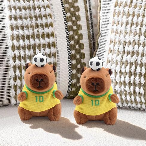 4 Pcs Soccer Capybara Plush Keychain, Capybara Stuffed Animals Plush Pendant for Soccer Game Gift, Bag Charms, Birthday Valentines Party Favors Gifts for Girls Boys in Kuwait