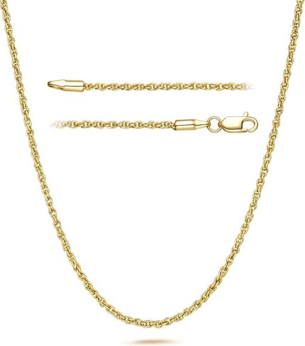 MONA MILANI Gold Chain for Women 14K Gold Necklace for Women 14K Gold Rope Chain for Men Necklaces Subtle Spiral with Dynamic Shine Rope Chains Necklace for Mens Necklaces 16/18/20/22/24/26/30in in Saudi Arabia