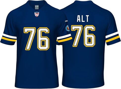 Custom Mens/Youth Football Stitched T-Shirt for Sports Fan Blue in Kuwait