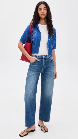 Mother Women's The Dodger Button Flood Jeans in Kuwait