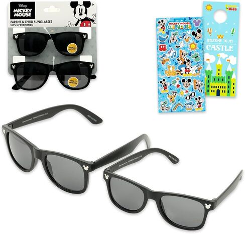 Disney Mickey Mouse Sunglasses for Parents and Kids Set - Bundle of 2 Pairs Sunglasses, Stickers, More | UV-Protection Accessories for Men, Boys in Kuwait