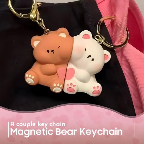 donciety Valentines Day Gifts, Bear Couple Keychain, Matching Keychains Cute Couple Gifts for Girlfriend Boyfriend Couples Matching Best Friend Keychain Birthday Valentine's Wife Husband Wedding in Saudi Arabia