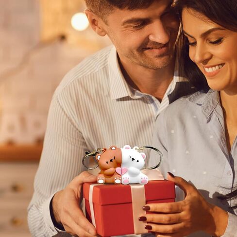 donciety Valentines Day Gifts, Bear Couple Keychain, Matching Keychains Cute Couple Gifts for Girlfriend Boyfriend Couples Matching Best Friend Keychain Birthday Valentine's Wife Husband Wedding in Saudi Arabia