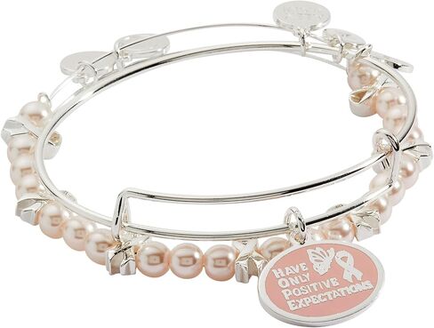 أساور Alex and Ani "HOPE" للتوعية بسرطان الثدي، مجموعة من 2، فضية لامعة in Kuwait