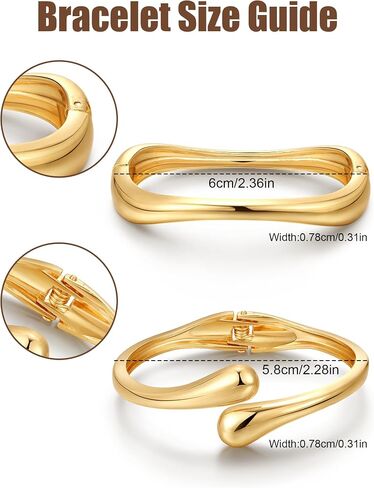 8YEARS Chunky Gold Bangle Bracelets for Women, 14k Gold Plated Cuff Bangles, Stack Bracelet Set Wide Trendy Fashion Jewelry Gifts in Saudi Arabia