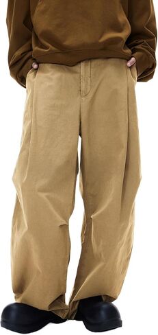 Mens Cargo Pants Elastic Waist Casual Baggy Pants Cotton Workout Trousers with Pockets in Saudi Arabia