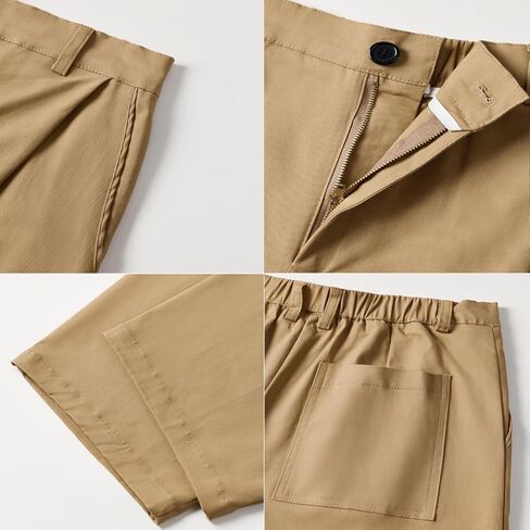 Mens Cargo Pants Elastic Waist Casual Baggy Pants Cotton Workout Trousers with Pockets in Kuwait