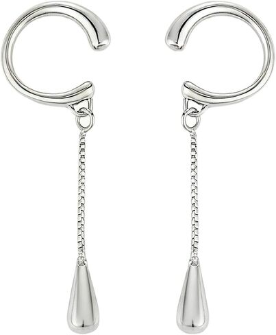 Gold Silver Clip On Earrings Waterdrop Non Piercing Ear Cuffs Non Tarnish Dangle Drop Earrings for Women in Saudi Arabia