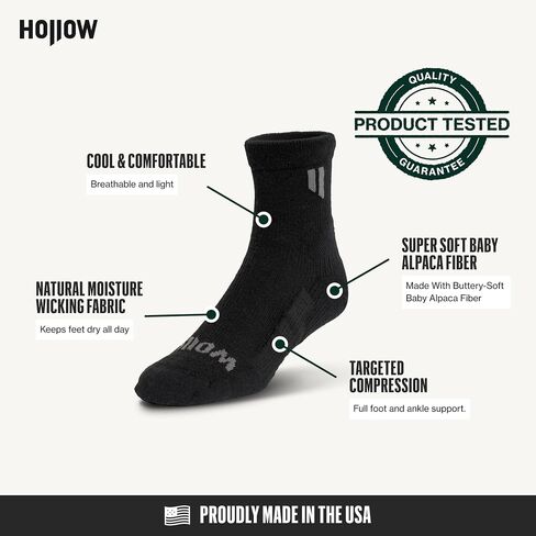 HOLLOW Alpaca Ankle Compression Socks for Women & Men, 15-20 mmHg Circulation Support, Moisture Wicking, Large, Grey in Saudi Arabia