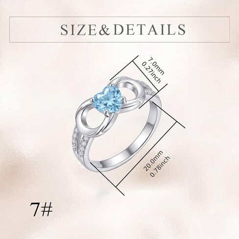 Infinity Heart Promise Ring for Women Infinity Rings Blue Heart Cubic Zirconia Engagement Ring Love Knot Eternity Wedding Band Jewelry Gifts for Wife, Size 7 in Kuwait
