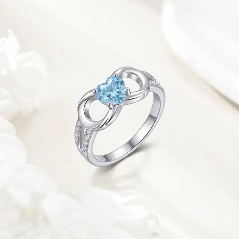 Infinity Heart Promise Ring for Women Infinity Rings Blue Heart Cubic Zirconia Engagement Ring Love Knot Eternity Wedding Band Jewelry Gifts for Wife, Size 7 in Kuwait