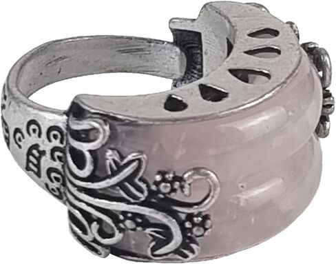 Twin Jade Ring - Traditional Ssang Garakji Korean Double Band - Adjustable Green Pink Resin Stone - Harmony Connection Gift in Saudi Arabia
