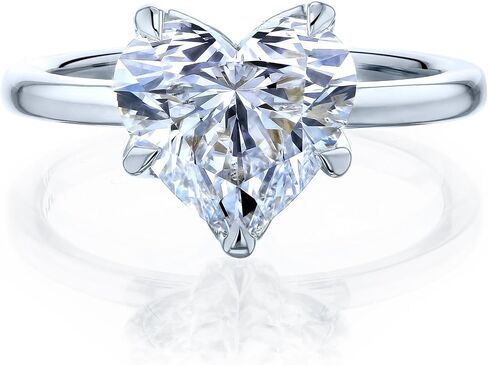 Kobelli 3 قيراط Lab Grown Diamond Solitaire Comfort Band Clover Ring 14K Gold in Kuwait