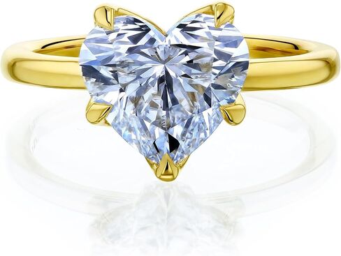 Kobelli 3 قيراط Lab Grown Diamond Solitaire Comfort Band Clover Ring 14K Gold in Kuwait