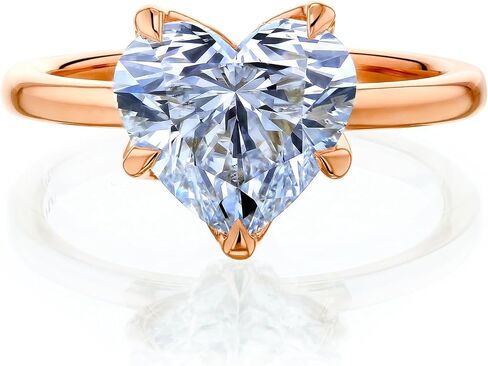 Kobelli 3 قيراط Lab Grown Diamond Solitaire Comfort Band Clover Ring 14K Gold in Kuwait