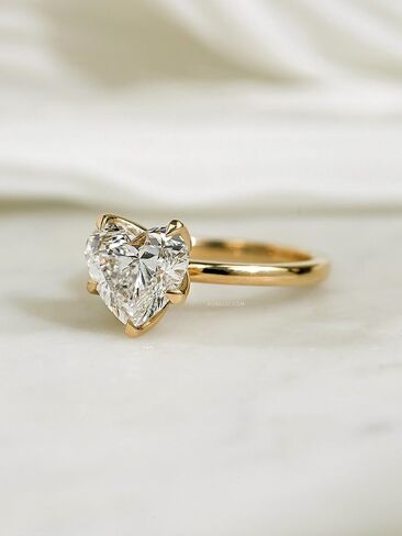 Kobelli 3 قيراط Lab Grown Diamond Solitaire Comfort Band Clover Ring 14K Gold in Kuwait