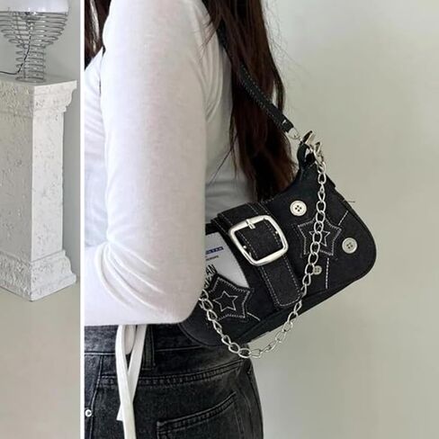 1PC Women's Y2K Star Shoulder Bag - Chain Underarm Bag Detachable Strap in Kuwait