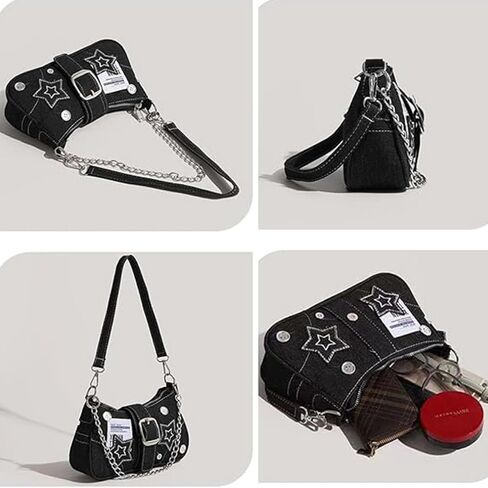 1PC Women's Y2K Star Shoulder Bag - Chain Underarm Bag Detachable Strap in Kuwait