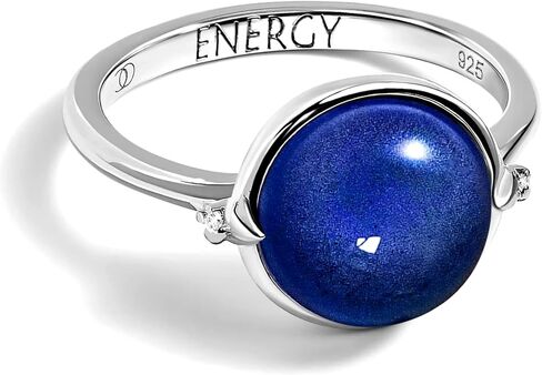 Moon Magic Mood Ring for Women | Round Cut Color Changing Mood Ring | Real 925 Sterling Silver | 18kt Yellow Gold | Genuine Gemstone Jewelry in Saudi Arabia