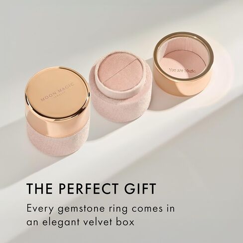 Moon Magic Mood Ring for Women | Round Cut Color Changing Mood Ring | Real 925 Sterling Silver | 18kt Yellow Gold | Genuine Gemstone Jewelry in Saudi Arabia