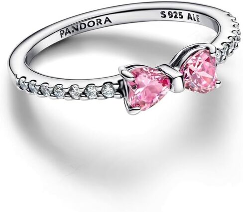 PANDORA-Sparkling Pink Bow Ring-Sterling silver-With Gift Box in Saudi Arabia