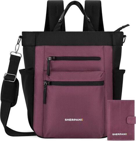 Sherpani Travel Combo – Soleil Anti Theft Convertible Backpack, Crossbody, Tote with Vienna RFID Blocking Passport Holder (Smoky Orchid) in Kuwait