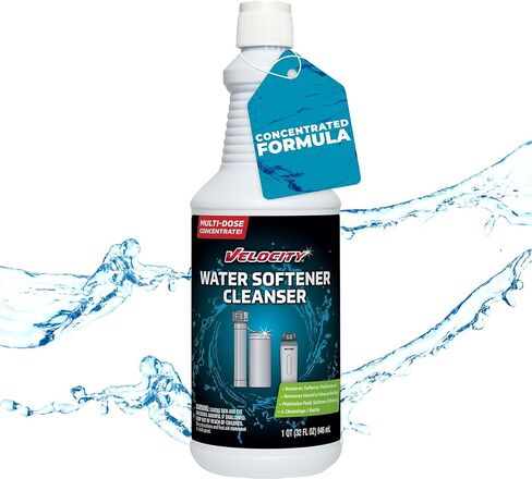 Velocity Water Softener Cleaner Solution - 4 Uses Per Bottle. Restores Softener Efficiency. Removes Contaminants & Extends Water Softener Life in Kuwait