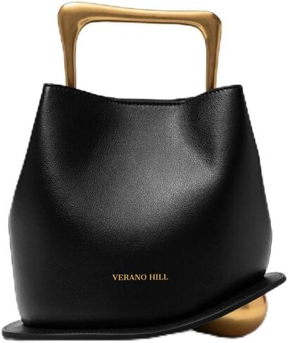 Verano Hill Vienna Handbag for Women – Genuine Leather Purse with Geometric Handle, Rounded Ball Base & Detachable Strap in Saudi Arabia