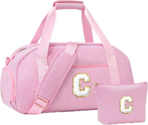 YOOLIFE Birthday Gifts - Girls Gym Bag Travel Duffle Bag Kids Initial Overnight Weekender Dance Bags, Personalized Gifts for 7 8 9 10 11 12 13 Year Old Girls Teen Girl Sister Daughter Niece Pink S in Kuwait