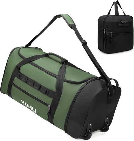 Large-Capacity Foldable Travel Bag, Single-Shoulder Hand-Held Wheeled Bag, Lightweight Travel Luggage Bag, Portable Luggage Bag Storage Bag for Business Trips (Black) in Saudi Arabia