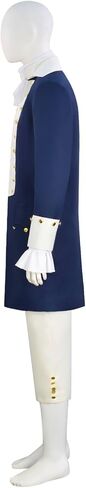 Adult Hamilton Costume Men Women Medieval Victorian Colonial Frock Coat Vintage Blue/Green Tailcoat Uniform in Kuwait