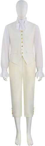 Adult Hamilton Costume Men Women Medieval Victorian Colonial Frock Coat Vintage Blue/Green Tailcoat Uniform in Kuwait