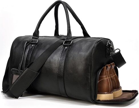 Genuine Leather Duffel Bag for Men & Women, Cabin Friendly Carry-On Weekender Bag for Gym Travel Overnight Trips, Brown in Saudi Arabia