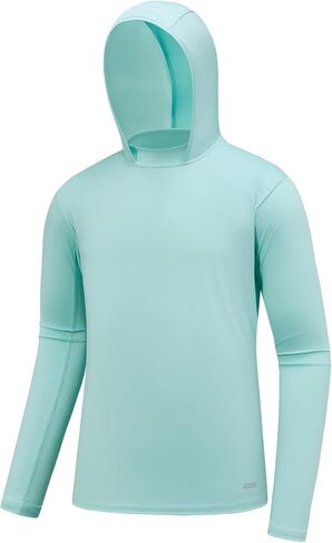 Men's UPF 50+ Fishing Shirts Sun Protection Long Sleeve Hoodie Dry Fit Lightweight Breathable for Hiking Outdoor in Saudi Arabia
