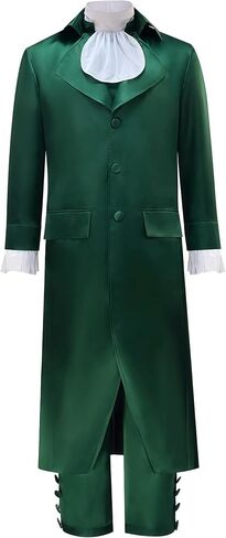 Adult Hamilton Costume Men Women Medieval Victorian Colonial Frock Coat Vintage Blue/Green Tailcoat Uniform in Saudi Arabia