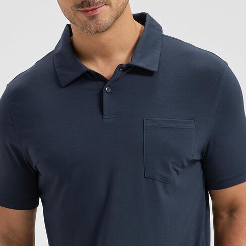 netdraw Mens Ultra Soft Bamboo Viscose Pocket Polo, Lightweight Cooling Performance Golf Shirt in Saudi Arabia