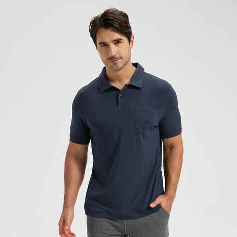 netdraw Mens Ultra Soft Bamboo Viscose Pocket Polo, Lightweight Cooling Performance Golf Shirt in Saudi Arabia