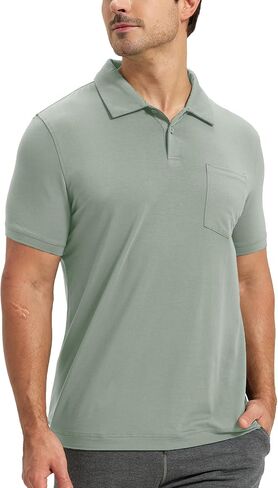 netdraw Mens Ultra Soft Bamboo Viscose Pocket Polo, Lightweight Cooling Performance Golf Shirt in Saudi Arabia