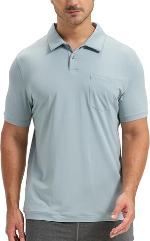 netdraw Mens Ultra Soft Bamboo Viscose Pocket Polo, Lightweight Cooling Performance Golf Shirt in Saudi Arabia