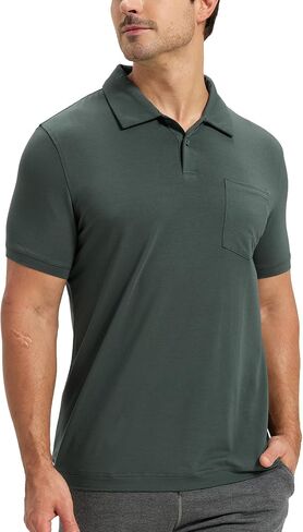 netdraw Mens Ultra Soft Bamboo Viscose Pocket Polo, Lightweight Cooling Performance Golf Shirt in Saudi Arabia