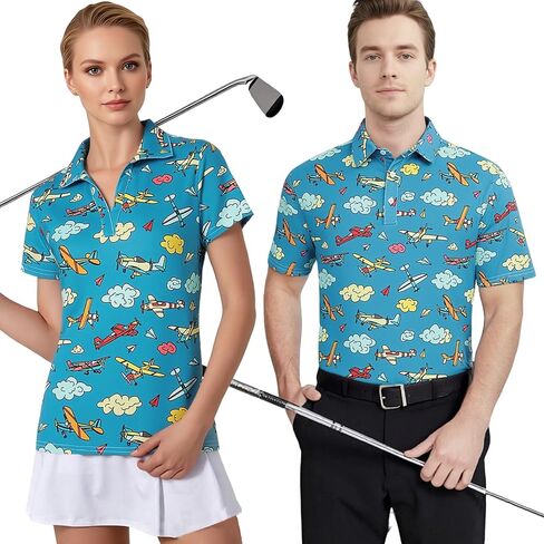 Matching Golf Shirts for Couples Funny Golf Polo Shirts for Men Women Couples Matching Outfits Short Sleeve Golf Polos in Kuwait