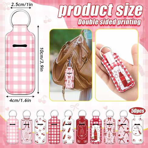 Ctosree 50 Pcs She Is Ready to Pop Lipstick Holder Keychain Gifts Bulk Cherry Lip Balm Holder Baby Shower Party Favors for Guests in Saudi Arabia