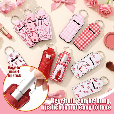 Ctosree 50 Pcs She Is Ready to Pop Lipstick Holder Keychain Gifts Bulk Cherry Lip Balm Holder Baby Shower Party Favors for Guests in Saudi Arabia