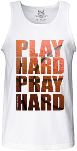 Gs-eagle Men's M003TS Digital Printed Play Hard Pray Hard Tank Top in Saudi Arabia