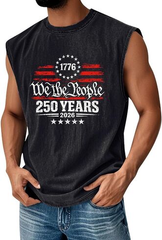 4th of July Tank Top Men 250 Anniversary USA Shirt 1776-2026 250th Birthday Patriotic Tank Top in Saudi Arabia