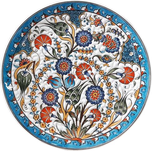 Handmade Ceramic Wall Plate, 30 cm (11.8 inches) Turkish Nicaea Ceramic Plate 30 cm in Diameter in Saudi Arabia