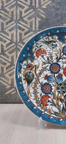 Handmade Ceramic Wall Plate, 30 cm (11.8 inches) Turkish Nicaea Ceramic Plate 30 cm in Diameter in Saudi Arabia