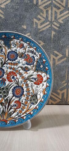 Handmade Ceramic Wall Plate, 30 cm (11.8 inches) Turkish Nicaea Ceramic Plate 30 cm in Diameter in Saudi Arabia