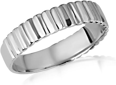 925 Sterling Silver 3.5mm Classic Ribbed Band Statement Ring for Women Girls, Available in Sizes 4-12 in Saudi Arabia