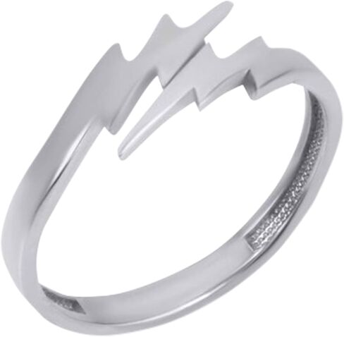 Claddagh Gold Unisex .925 Sterling Silver Double Lightning Thunder Bolt Electric Ring with multiple ring sizes in Saudi Arabia